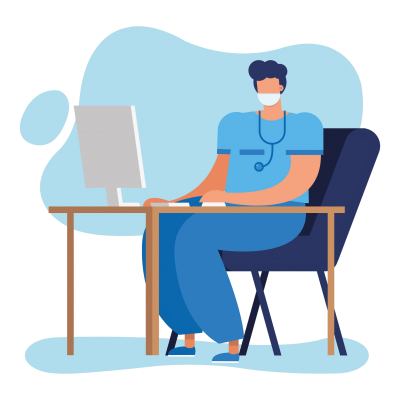 professional-male-doctor-with-stethoscope-using-computer